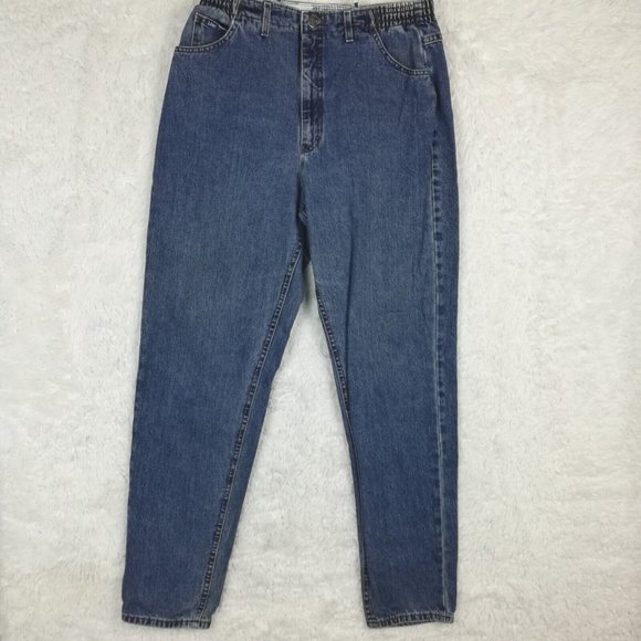Vintage LEE Womens Jeans Tapered Blue Denim High‎ Rise Medium Wash Long 16L - Picture 1 of 15